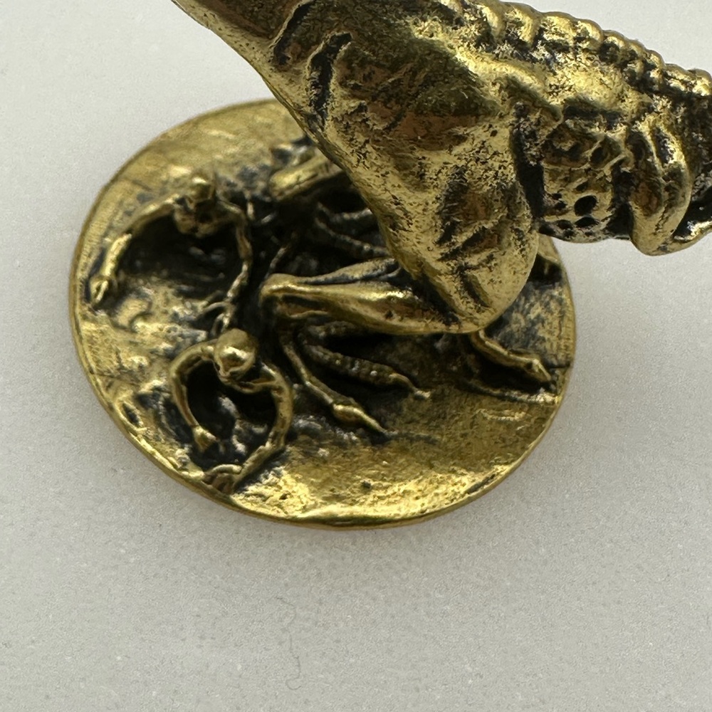 Brass T-Rex Miniature Figurine for Dinosaur Enthusiasts - Picture 6 of 11